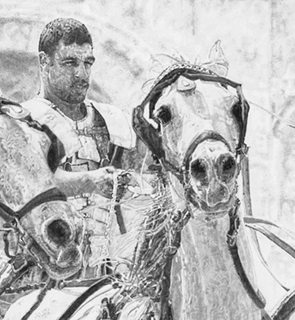 Original Pencil Drawing of a Roman Chariot Race 'Race Of Souls', currently in production.