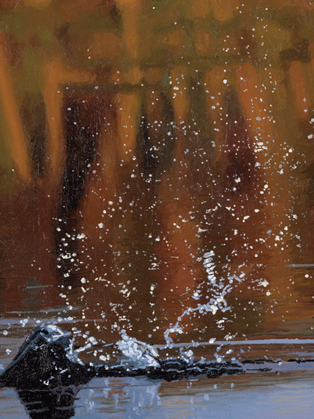 Oil Pianting of a Fishing Eagle, Botswana