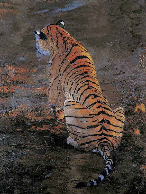 oil painting of a Young Bengal Tiger