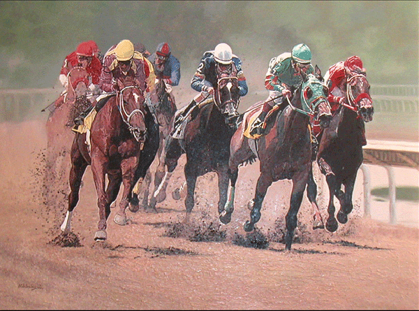 Oil Painting of the Kentucky Derby